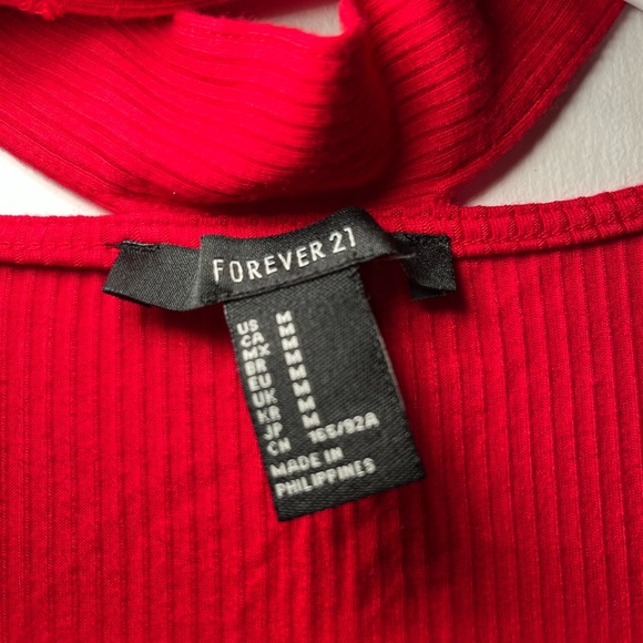 FOREVER 21 RED CHOKER BODYCON DRESS - Picture 4 of 4